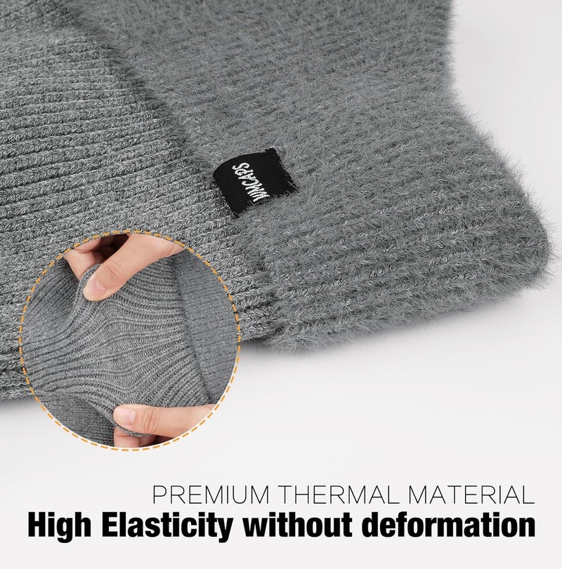 Wmcaps Winter Fleece Line Beanie with Earflap for Men Women, Outdoor Warm Thermal Knitted Hat Stocking Caps - Image 3